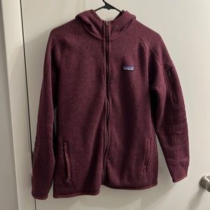 Patagonia ‘Better Sweater’ hooded womens size large - deep red.